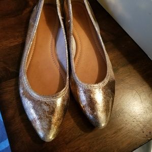 Frye Regina rose gold metallic flats 9.5